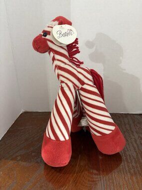 Peppermint Pony Bestever Weighted Plush Funny Feet Candy Cane With Tag